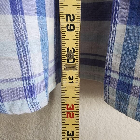 Tommy Bahama Shirt Mens Extra Large Blue Plaid Short Sleeve Button Marlin Logo - Picture 8 of 9